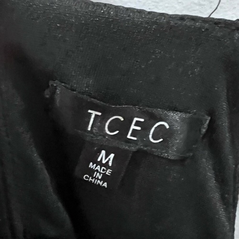 TCEC black pleated trapeze swing dress with pockets size medium - Picture 9 of 10